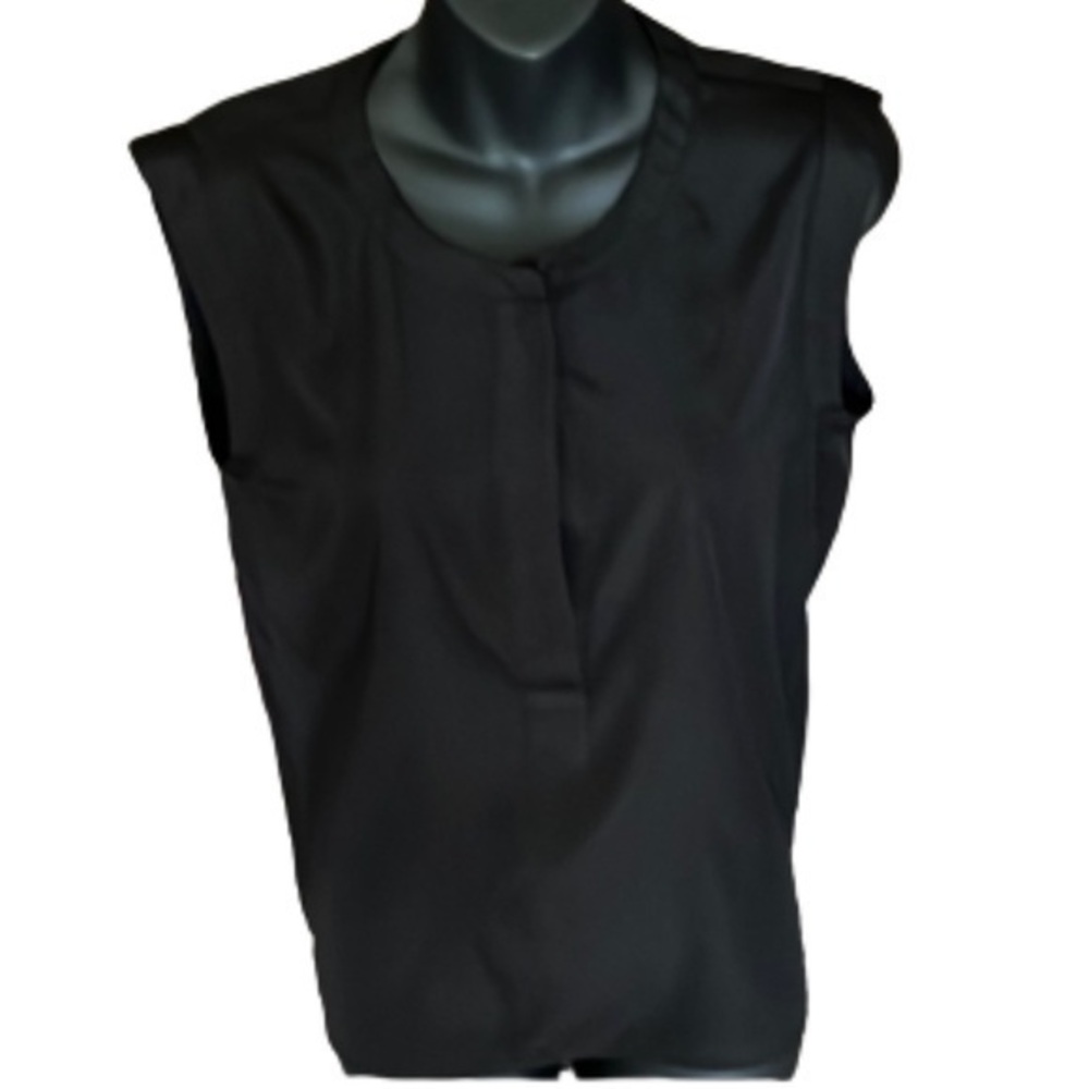 J Crew black sleeveless top with hidden buttons size 6P